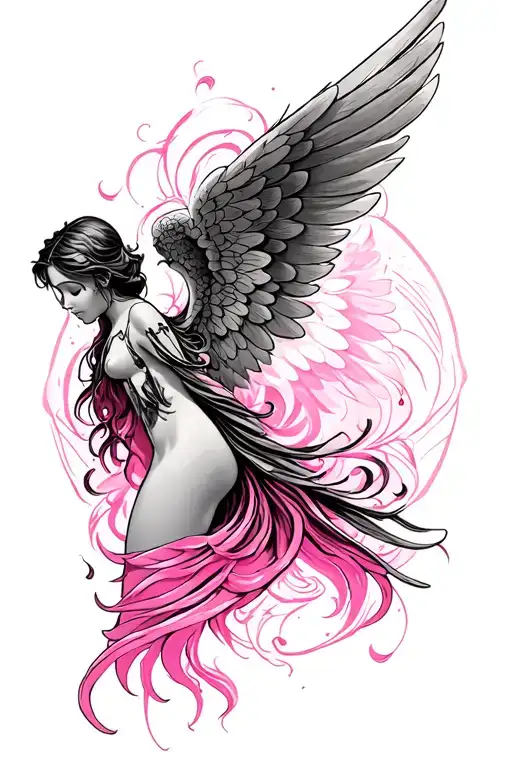 Angel And Pink Wing And Channels