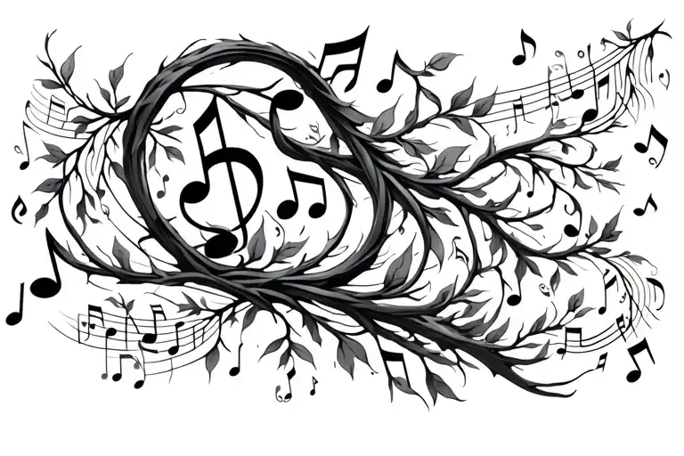 Vines With Music Notes Floating