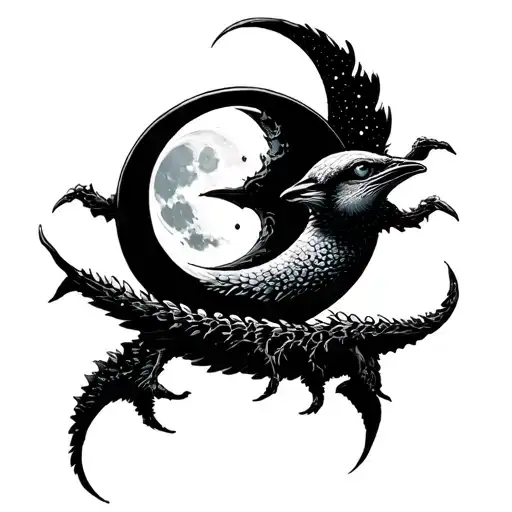 Zikkurrat And Moon Surrounded