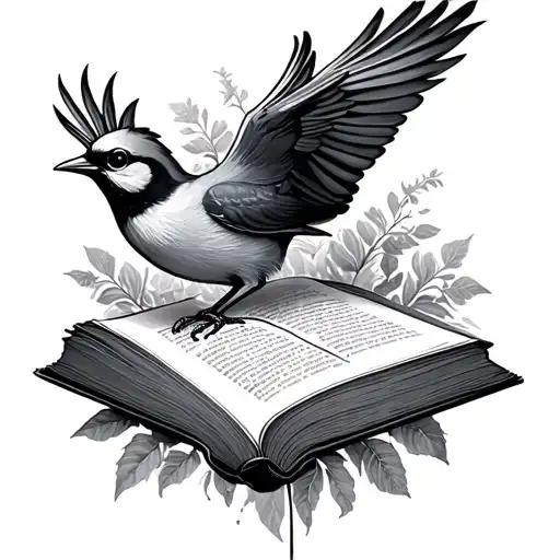 Bird And Book Open