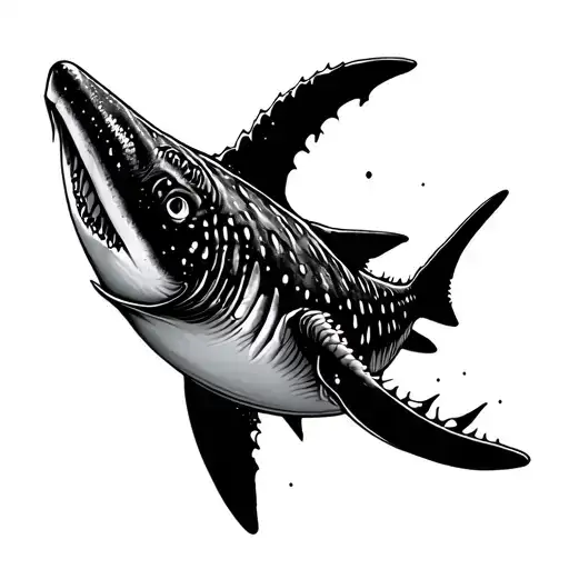 Line Whale Shark Swimming