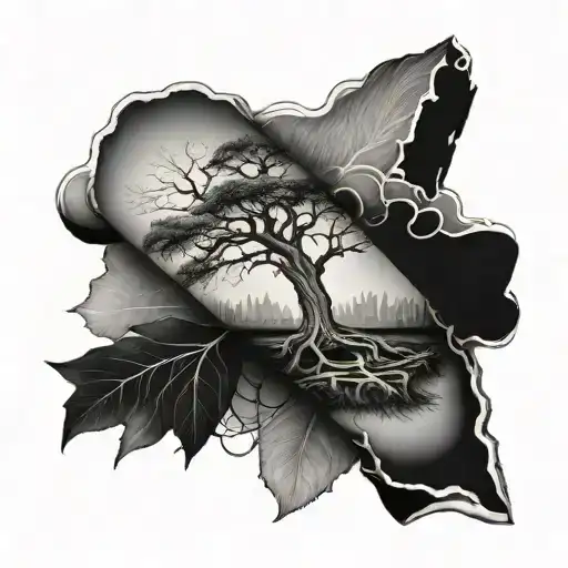 Tree With Other Things To Make It A Forearm Sleeve