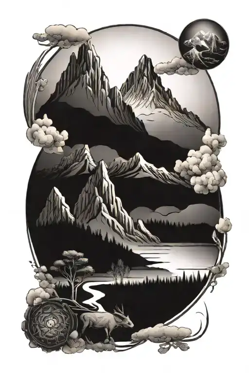 Karma And Mountain Landscape