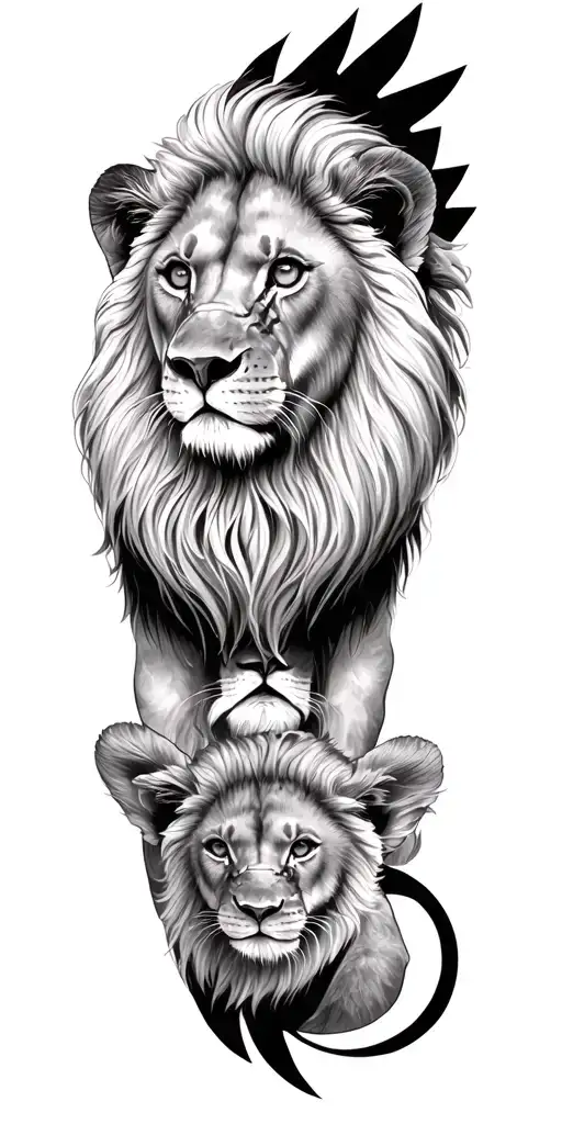 Lion With Cubs And The Eye Of Ra Replacing An Eye