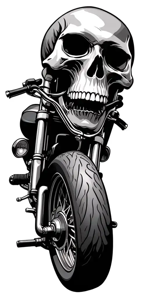 Skull And Motor Bike