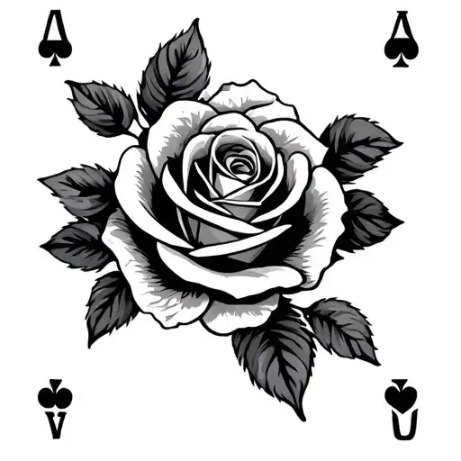 Ace Card With Rose