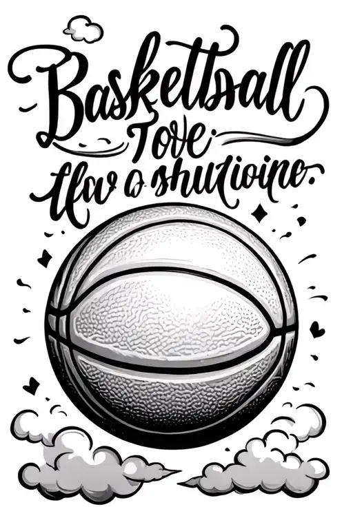 Basketball And Bible Verse With Clouds