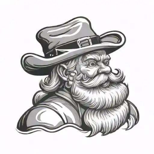 Santa Claus In Cowboy Hat