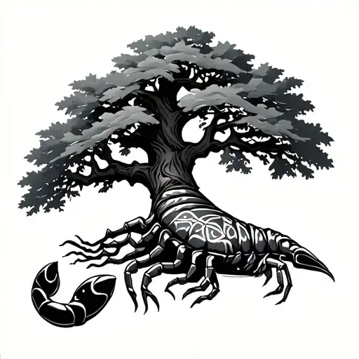 Celtic Oak Tree With Scorpion Next To It
