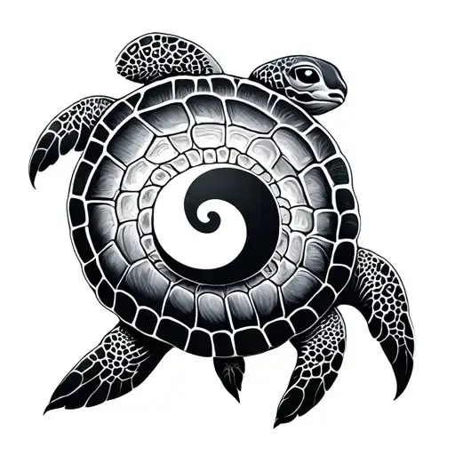 Yin Yang Sea Turtle