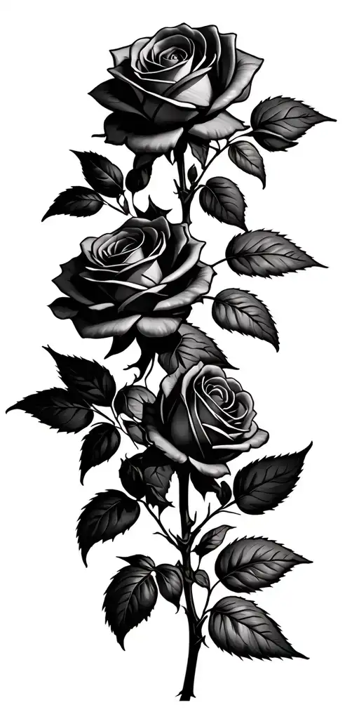 4 Roses Spread On Vine