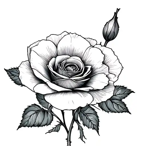 Rose And Poppy Fine Line