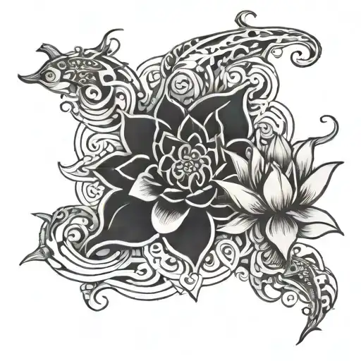 Endless Knot Unalome Lotus Sun And Moon Koi Fish