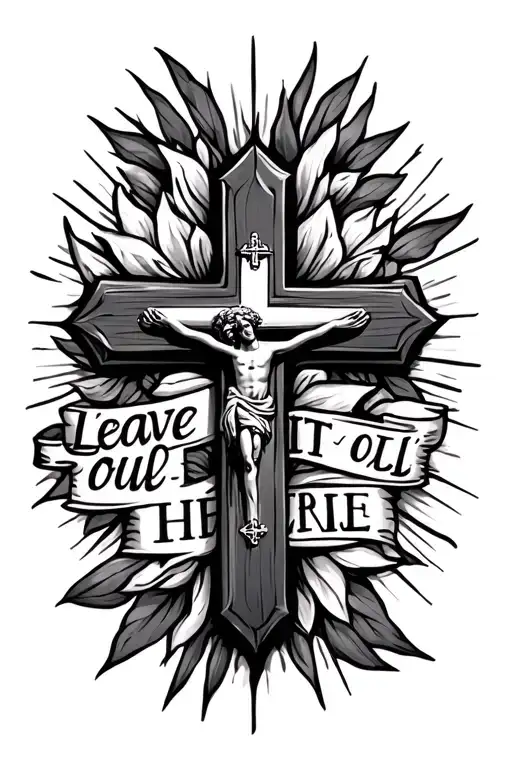 Christian Cross With Words Saying Leave It All Out There