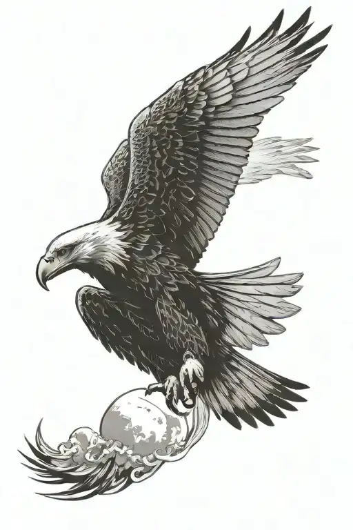 Eagle Flying Towards The Sun