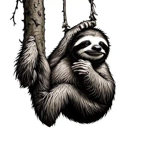 Mental Sloth Hanging From A Tree