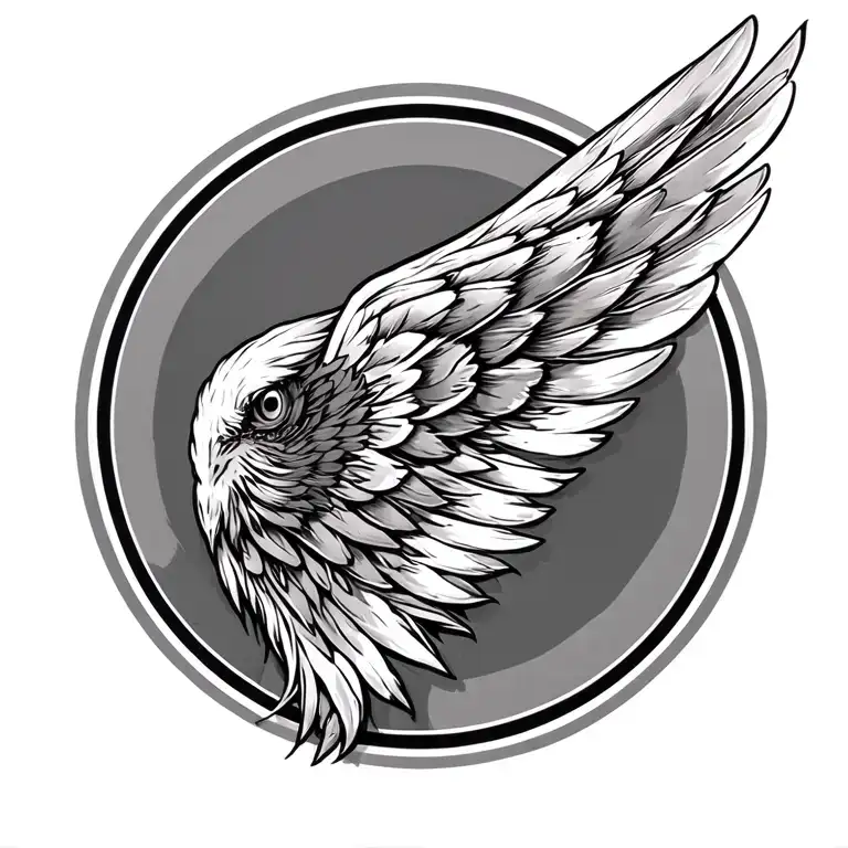 Feathered Wing On The Right Shoulder Blade