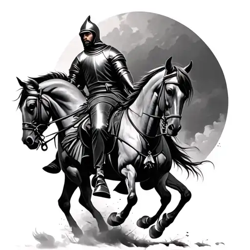 Realistic Knight Riding A Horse