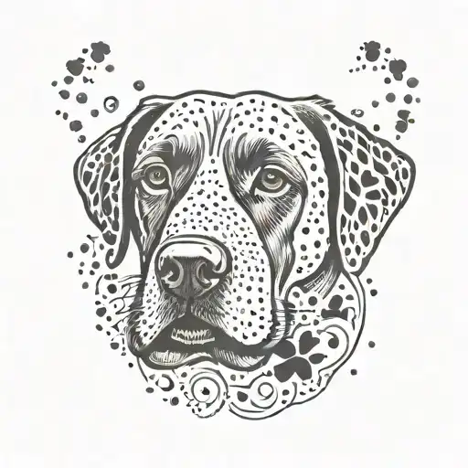 Chocolate Lab Dog Paw Dot Art Inspired