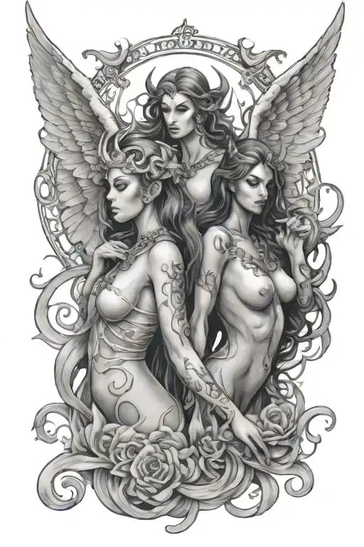 Sexy Angel And Sexy Demon