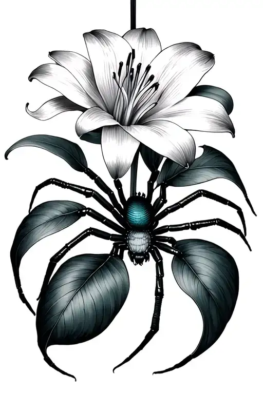 Spider Lily And Spider Hanging