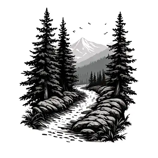 Nature And Hiking Trail Winding