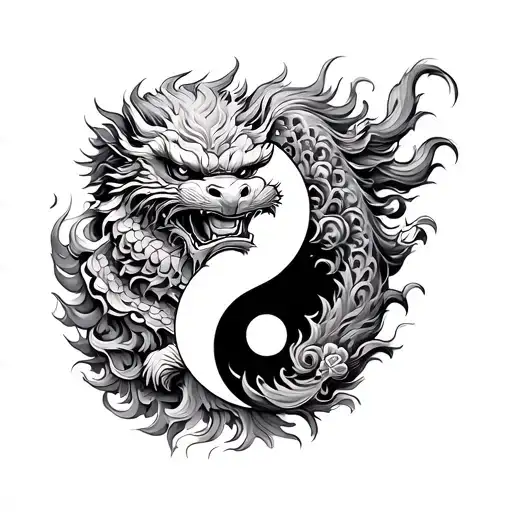 Foo Dog Yin Yang On Back