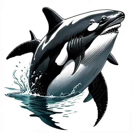 Orca Whale And Whale Shark