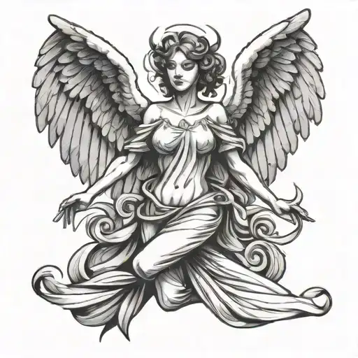 Angel With Wings Spread