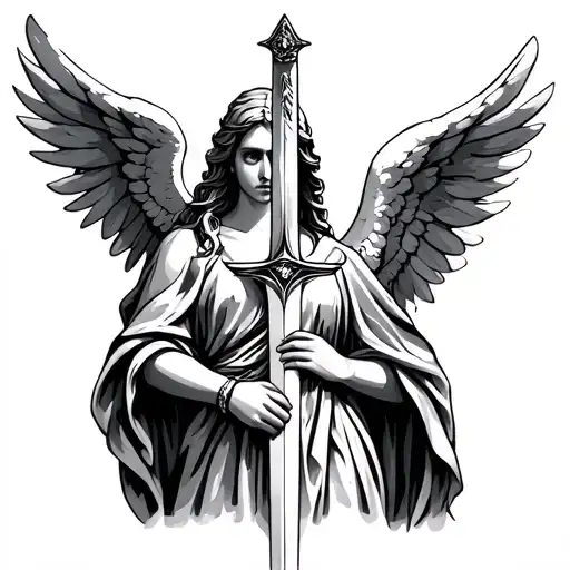 Angel Holding A Sword
