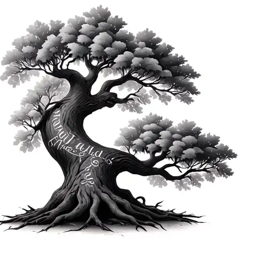 Family Tree With Names Intertwined