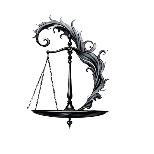 Libra Scale Aquarius Waves Flowing