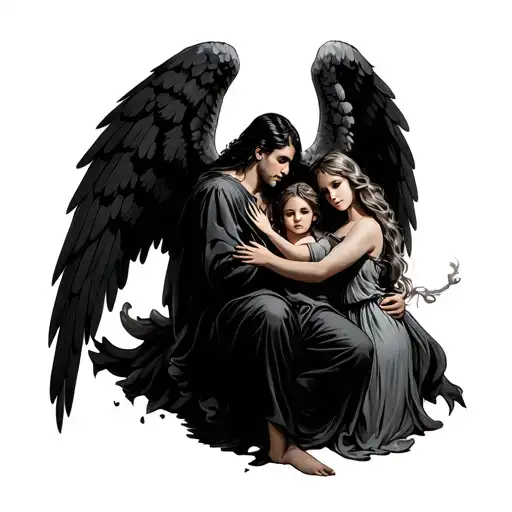 Dark Angel Protecting His Family With Endless Love