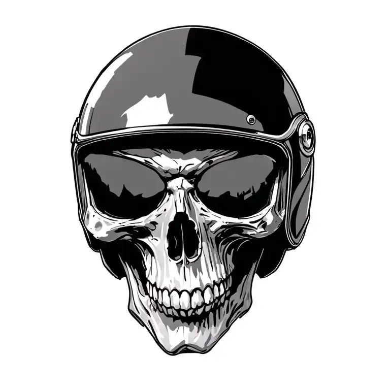 Motorcycle Helmet Accident Skull Under Helmet