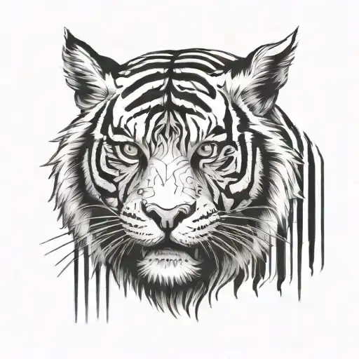 It-themed Tiger With Binary Code Stripes