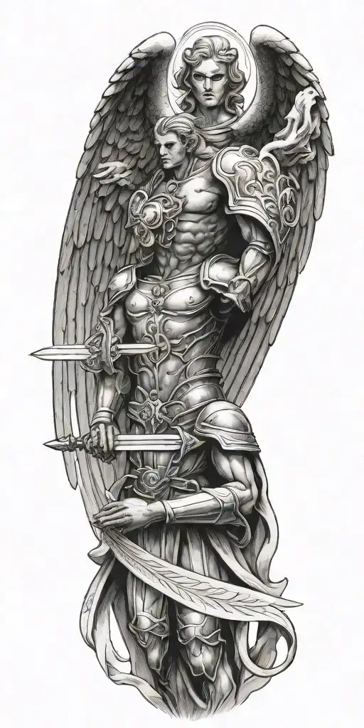 Archangel Holding Sword With Cross