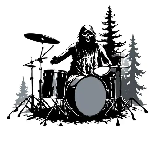 Burnt Forest Rip Drummer Silhouette