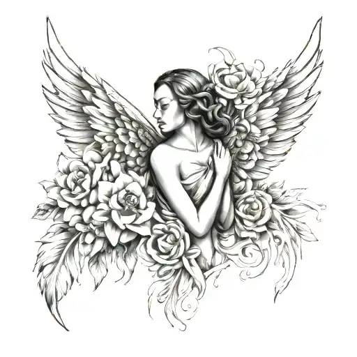 Flower Angel Wings