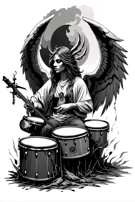 Burnt Forest Rip Drummer Angel