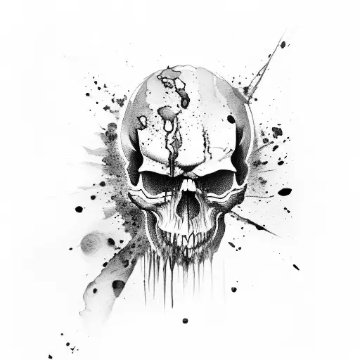Skull With Watercolor Splash