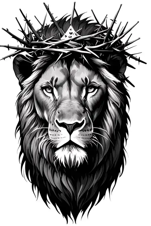 Lion Wearing Crown Of Thorns