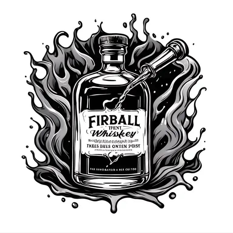 Fireball Whiskey Bottle Pouring