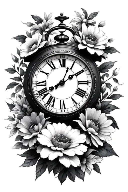 Clock Flowers And Cards