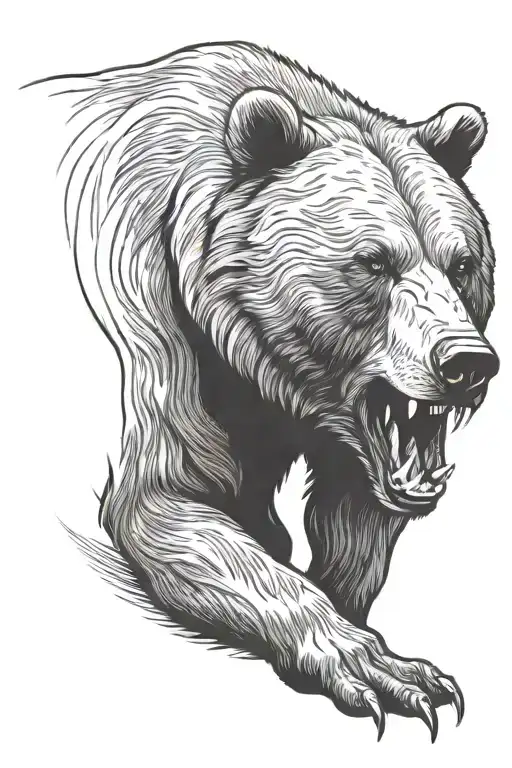 Snarling Grizzly Bear