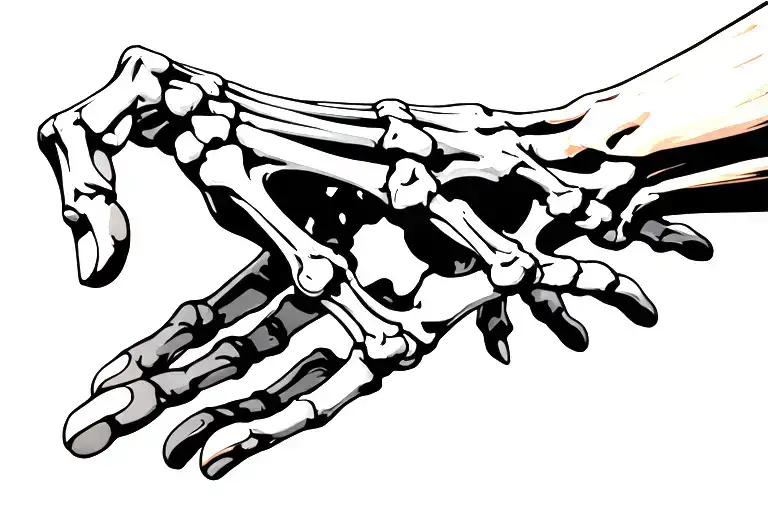 Skeleton Hand Reaching For Man's Hand