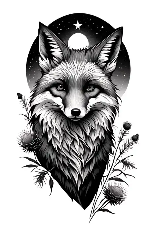 Celestial Fox With Thistles