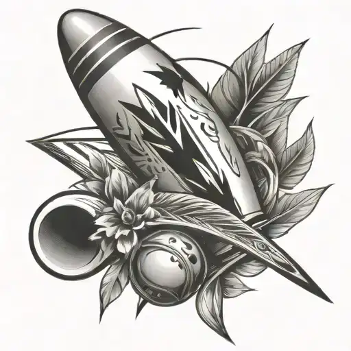 Bow Arrow Going Into A Bowling Pin