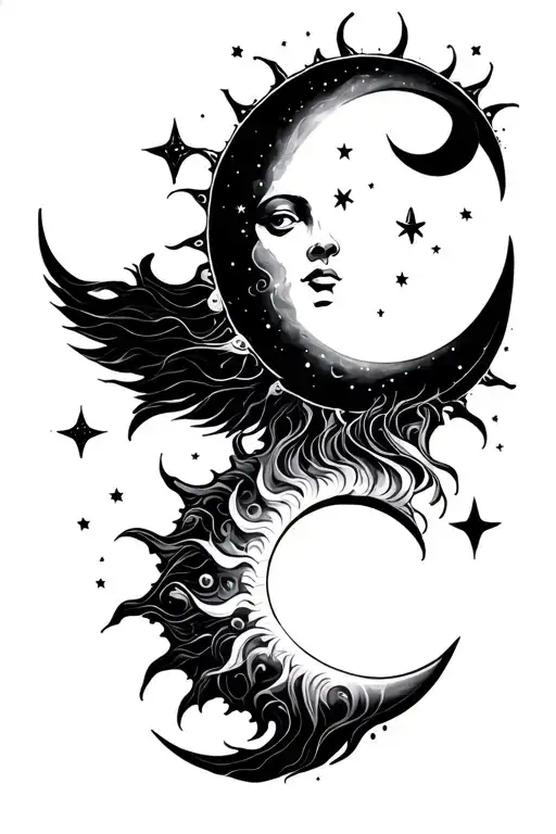 Sun And Moon Moon Stars