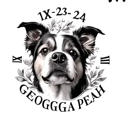 Roman Numerals Of 12-23-24 With Georgia Peach Written Under It As A Memorial For My Dog