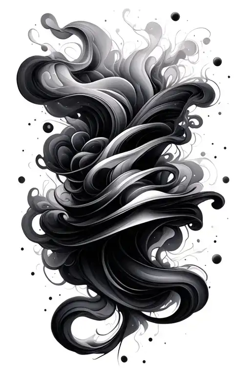 Abstract Sound Wave Mixed With Smoke Coming